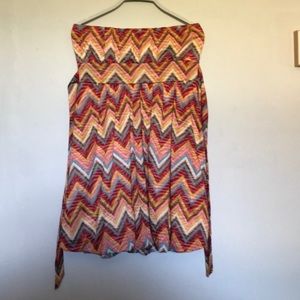 American Rag Strapless Dress Bright Print Tie Back